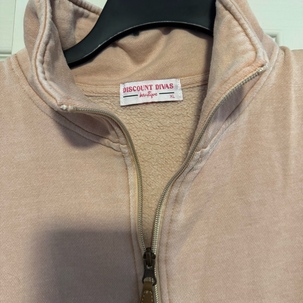 Discount Diva Boutique Quarter-Zip Pullover side slits XL - Picture 2 of 4